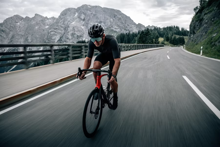 Cyclist on a road ride tracked by Lapko